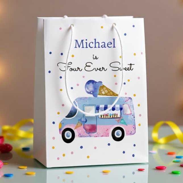 Four ever sweet ice cream truck forth birthday medium gift bag (Creator Uploaded)