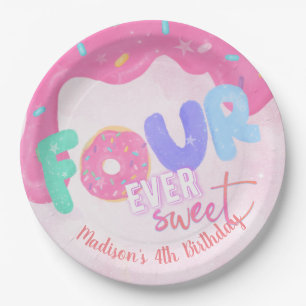 four ever sweet Pink Frosting Paper Plate