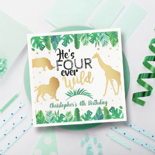 Four Ever Wild Boys 4th Birthday Napkin