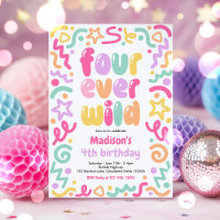 Four Ever Wild Confetti Balloon 4th Birthday 