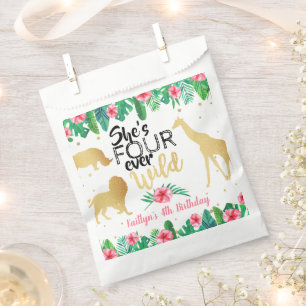 Four Ever Wild Girls 4th Birthday Party Favour Bags