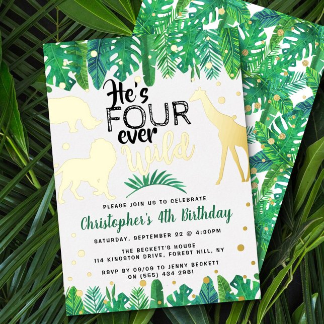 Four Ever Wild Jungle Safari Boys 4th Birthday (Creator Uploaded)