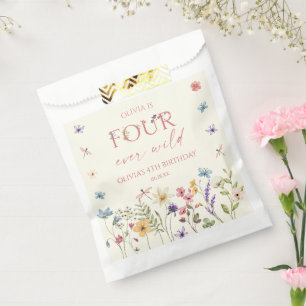 Four Ever Wild Wildflower 4th Birthday Party Favour Bags