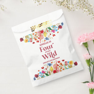 Four Ever Wild Wildflower 4th Birthday Party Favour Bags