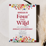 Four Ever Wild Wildflower 4th Birthday Party Invitation<br><div class="desc">This is a Four Ever Wild Wildflower Fourth 4th Birthday Party Invitation!</div>