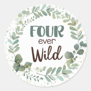 Four Ever Wild Woodland Animals Classic Round Sticker