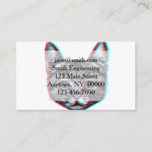 Four eyed cat illustration business card
