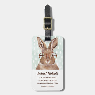 Four-Eyed Forester   Bunny Rabbit Luggage Tag