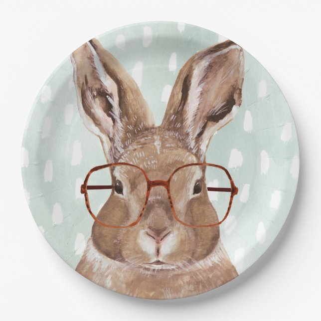 Four-Eyed Forester | Bunny Rabbit Paper Plate (Front)