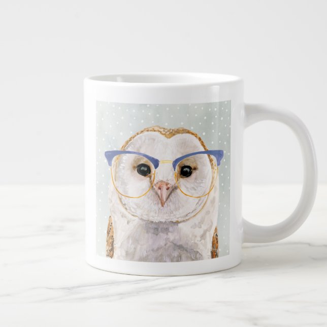 Four-Eyed Forester | Wise Owl Large Coffee Mug (Right)