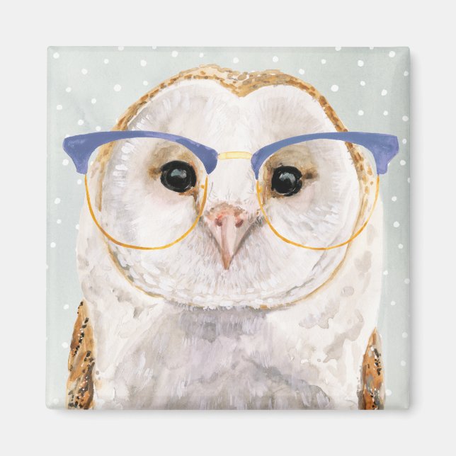 Four-Eyed Forester | Wise Owl Magnet (Front)