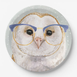 Four-Eyed Forester   Wise Owl Paper Plate