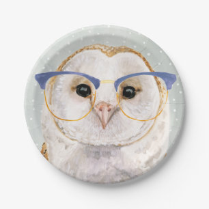 Four-Eyed Forester   Wise Owl Paper Plate