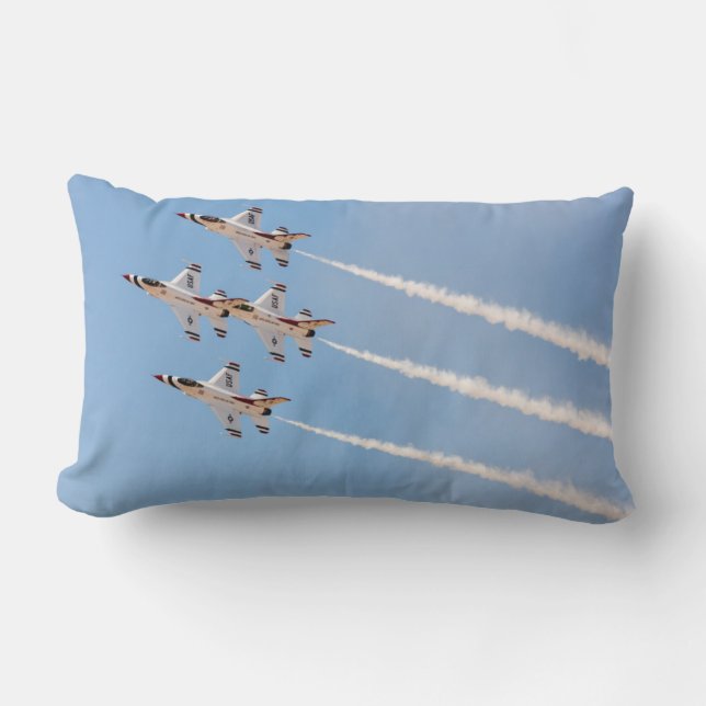 Four F-16 Thunderbirds fly in close formation Lumbar Cushion (Front)