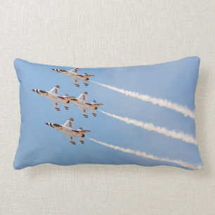 Four F-16 Thunderbirds fly in close formation Lumbar Cushion