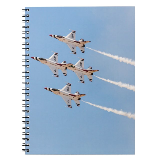 Four F-16 Thunderbirds fly in close formation Notebook (Front)