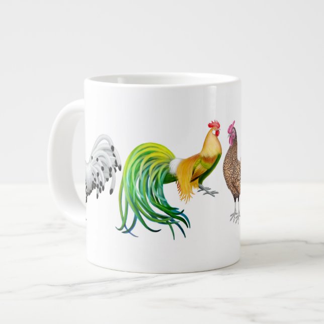 Four Fancy Roosters Mug (Front Left)