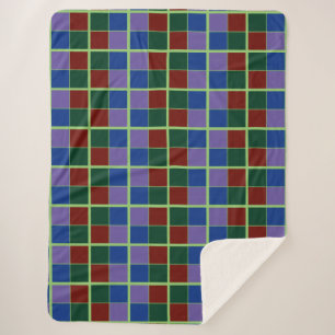 Four Fandom Colours Chequered Sherpa Blanket