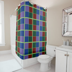 Four Fandom Colours Chequered Shower Curtain