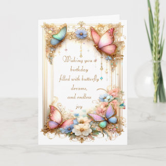 Four Fantasy Butterflies Card