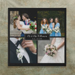 Four Favourite Wedding Photos Collage Faux Canvas Print<br><div class="desc">Personalise with your four favourite wedding photos,  name and special date to create a unique photo collage,  memory and gift. A lovely keepsake to treasure! You can customise the background to your favourite colour. Designed by Thisisnotme©</div>