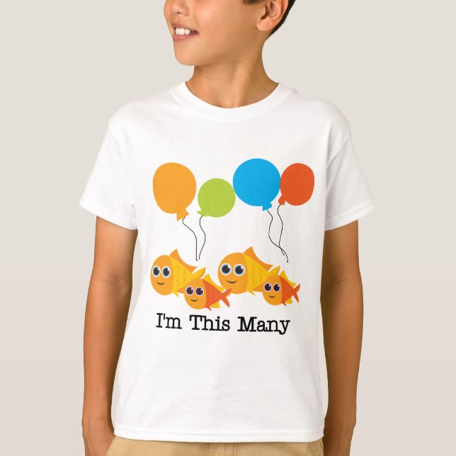Four  Fish I'm This Many Tshirts and Gifts (Front)