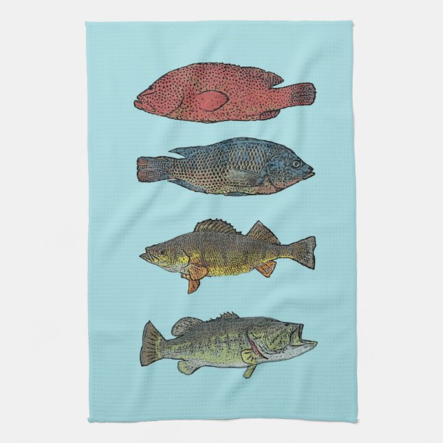 Four Fish Kitchen Towel (Vertical)