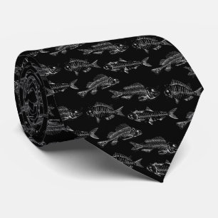 Four Fish Skeleton Pattern Tie
