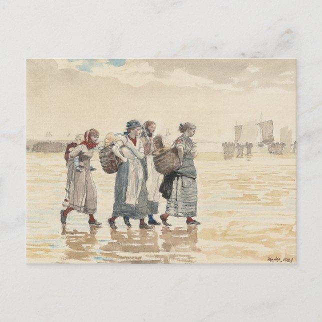 Four Fishwives on the Beach | Winslow Homer Postcard (Front)