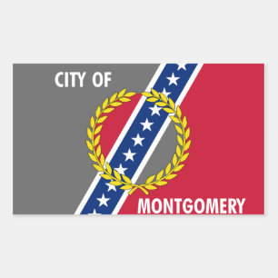 FOUR Flag of Montgomery, Alabama Rectangular Sticker