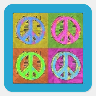 FOUR FOR PEACE SQUARE STICKER