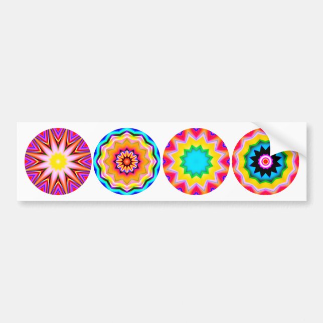 Four Fractal Mandalas 02 Bumper Sticker (Front)