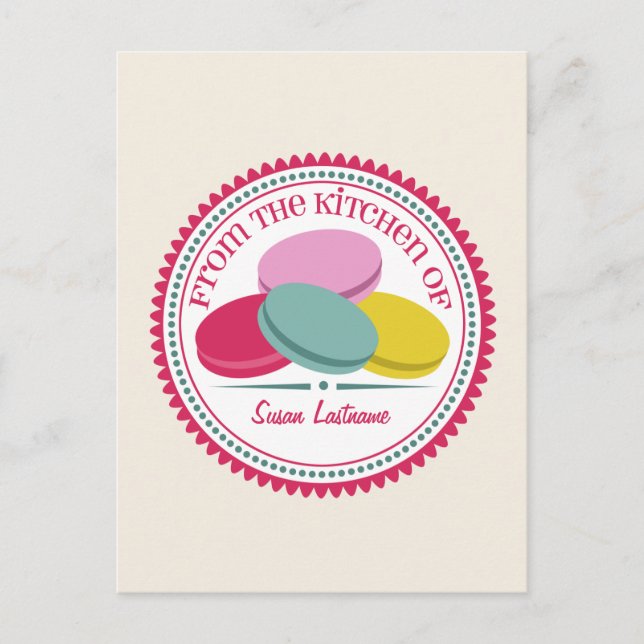 Four French Macarons Recipe Postcard (Front)
