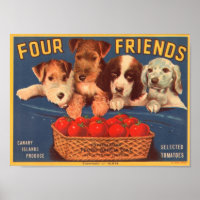 Four Friends Vintage Crate Label