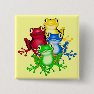 Four Frogs Tshirts and Gifts 15 Cm Square Badge