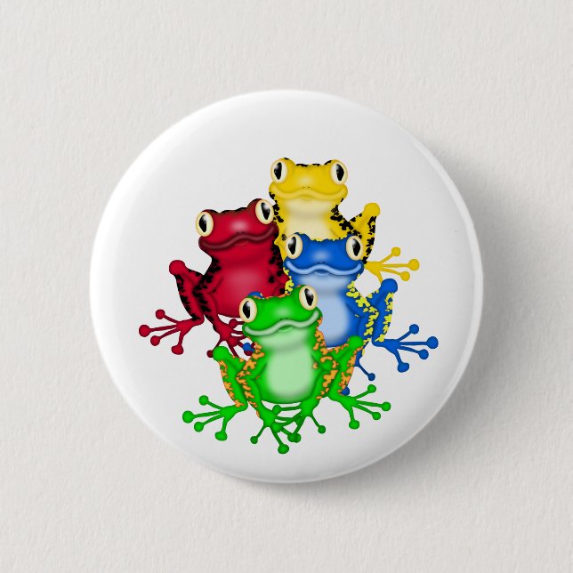 Four Frogs Tshirts and Gifts 6 Cm Round Badge (Front)