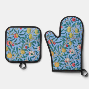 Four Fruit Pattern, William Morris Oven Mitt & Pot Holder Set