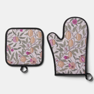 Four Fruit Pattern, William Morris Oven Mitt & Pot Holder Set