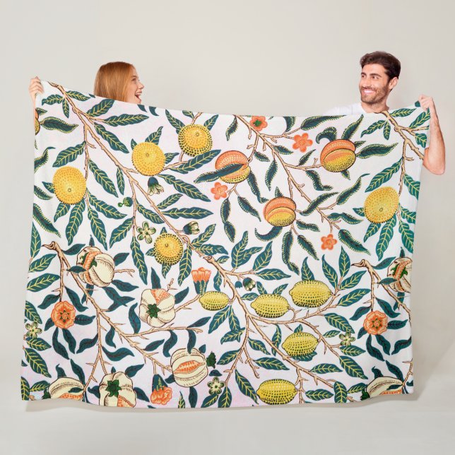 Four Fruit, William Morris Fleece Blanket (In Situ)