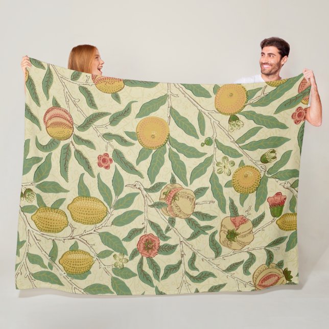 Four Fruit, William Morris Fleece Blanket (In Situ)