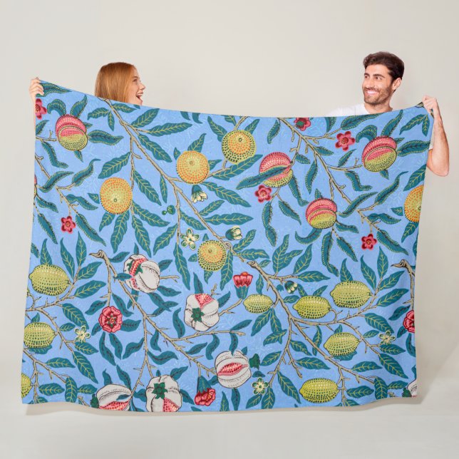 Four Fruit, William Morris Fleece Blanket (In Situ)
