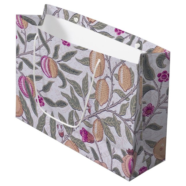 Four Fruit, William Morris Large Gift Bag (Front Angled)