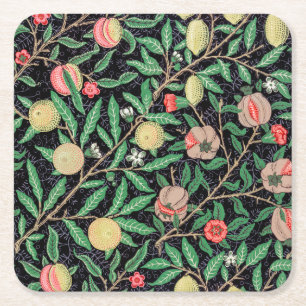 Four Fruit, William Morris Square Paper Coaster