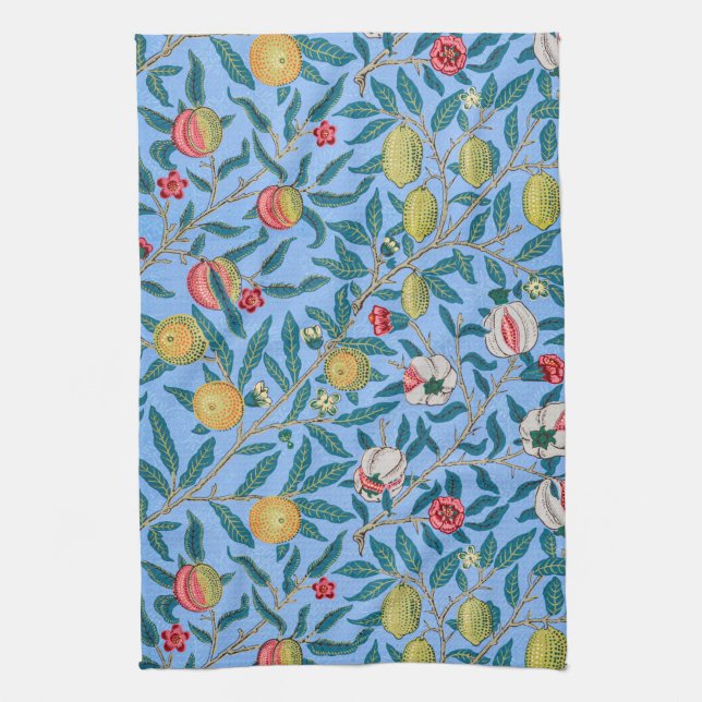Four Fruit, William Morris Tea Towel (Vertical)