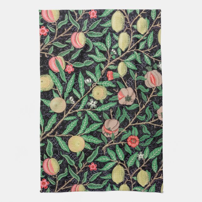 Four Fruit, William Morris Tea Towel (Vertical)
