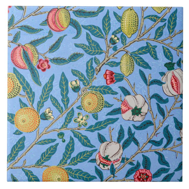 Four Fruit, William Morris Tile (Front)