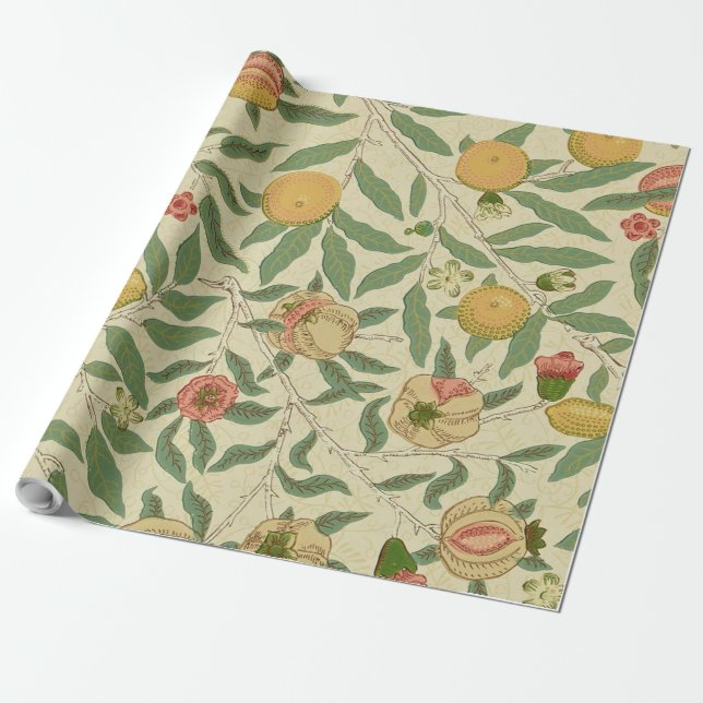 Four Fruit, William Morris Wrapping Paper (Unrolled)