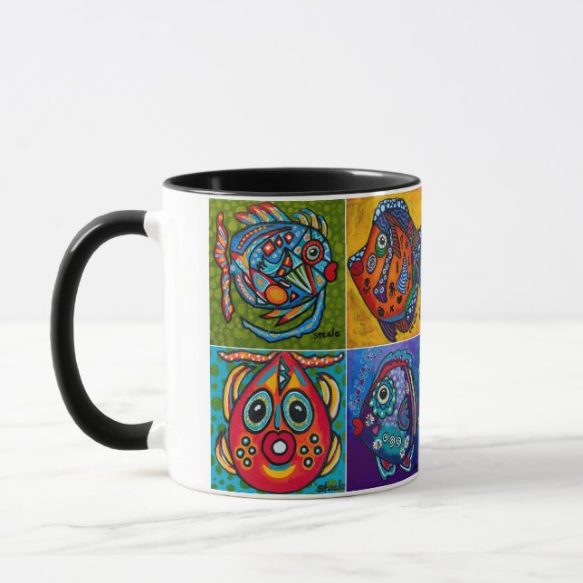 Four Funky Fish Beverage Mug (Left)