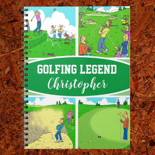 Four funny golf scenes notebook