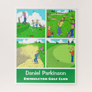 Four Funny Golfer Cartoons Jigsaw Puzzle